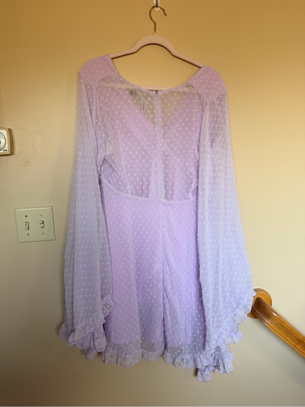Boohoo Lilac Swiss Dot Mini Dress - Picture 3 of 5